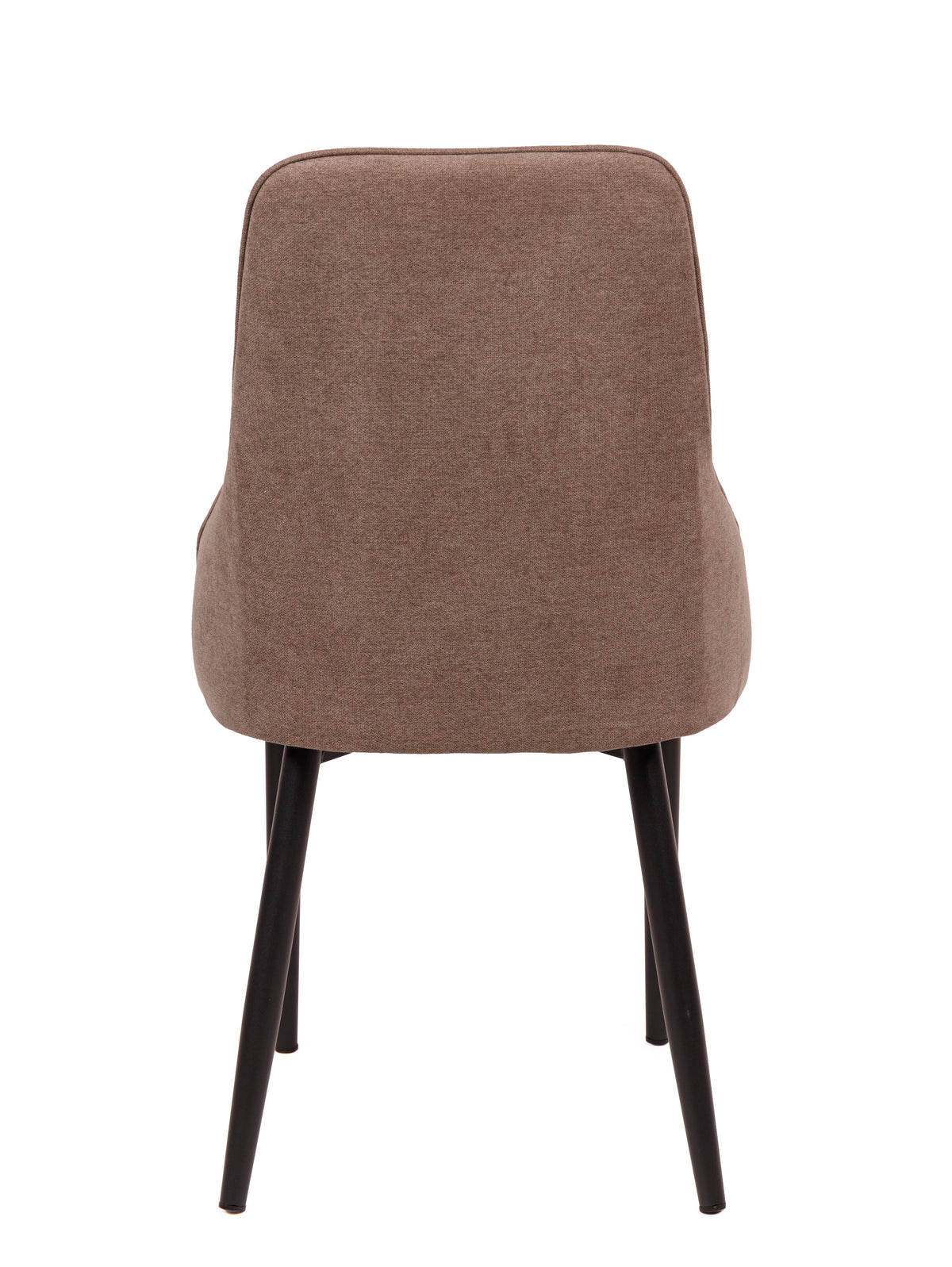 Sedia Chantal in Tessuto Tortora con Gambe Nero Opaco, Sedia Imbottita da Pranzo, Design Moderno ed Elegante per Cucina, Soggiorno e Sala da Pranzo