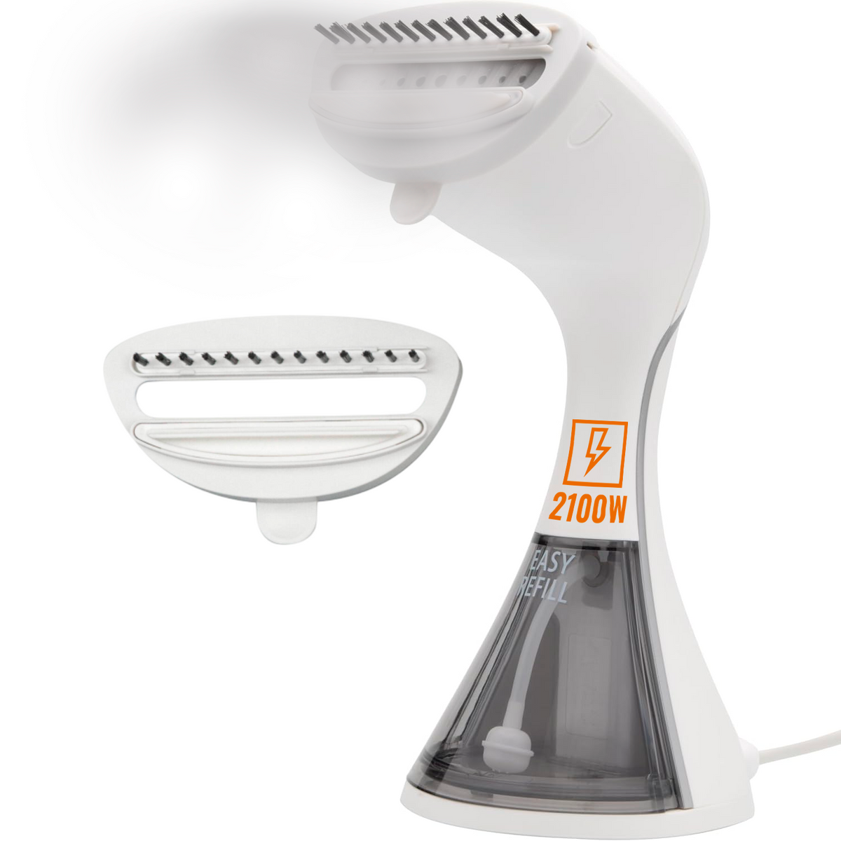 Ferro da Stiro a Vapore Verticale Portatile 2100W con Serbatoio da 250 ml, 3 Livelli di Vapore Regolabili, Piastra Antiaderente in Alluminio e Accessori Inclusi
