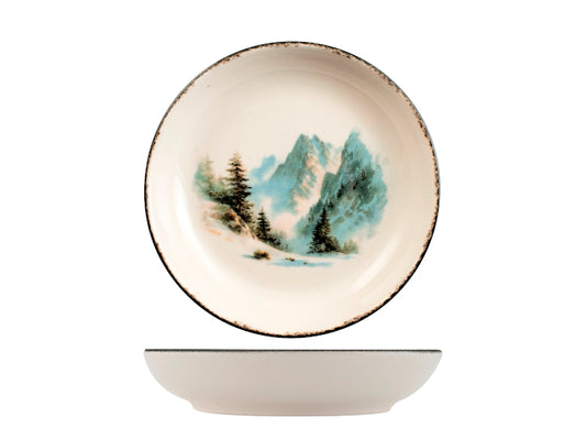 Servizio Piatti Natalizio Nordic Crystal Peak 18 Pezzi in Stoneware - Set Tavola per 6 Persone con Piatti Piani, Fondi e Dessert, Design Nordico Elegante H&H