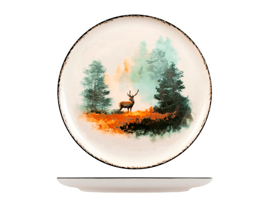 Servizio Piatti Natalizio Mystic Forest 18 Pezzi in Stoneware - Set Tavola per 6 Persone con Piatti Piani, Fondi e Dessert, Design Nordico Elegante e Decorativo H&H