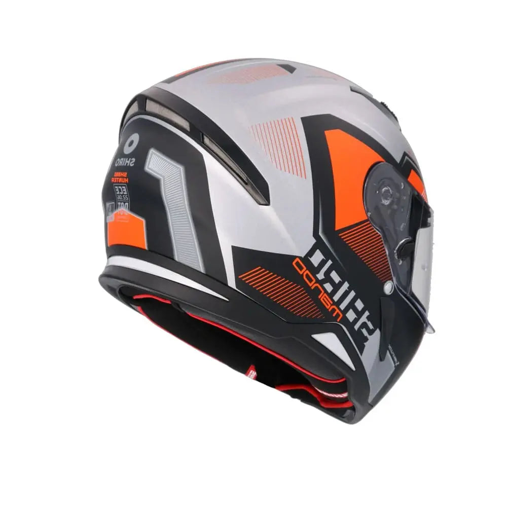 Shiro - Casco integrale Hunter Mando grigio arancione nero matt L