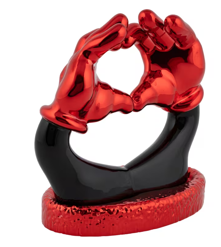 Mickey Love Scultura da Appoggio - Nero/Rosso h.9
