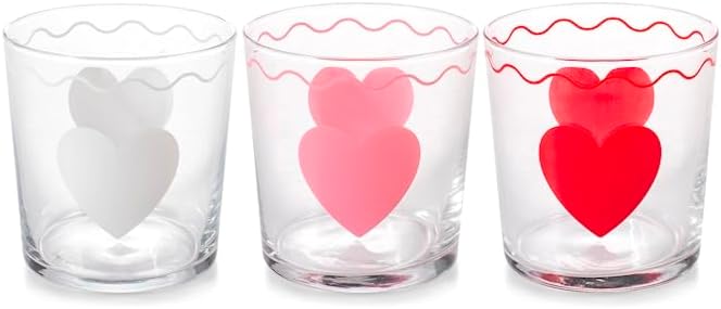 Set 3 bicchieri herart in vetro decorato cl 35.H&H