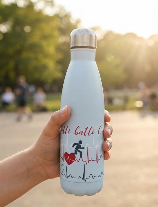 Bottiglia Termica Brandani 500 ml con scritte in Acciaio Inox con Chiusura Ermetica