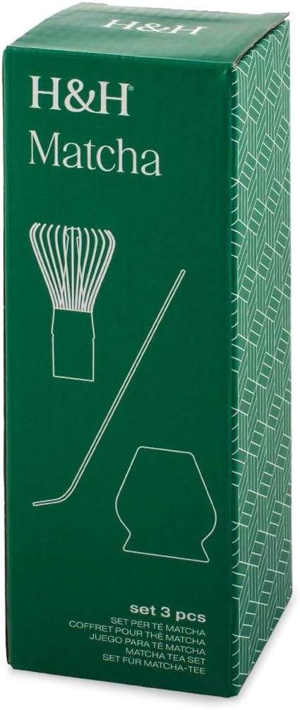 H&H Confezione 3 pezzi matcha tea in porcellana grigio