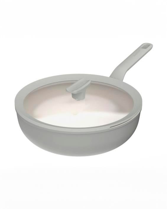 Padella wok con coperchio antiaderente balance moonmist grigio 28 cm