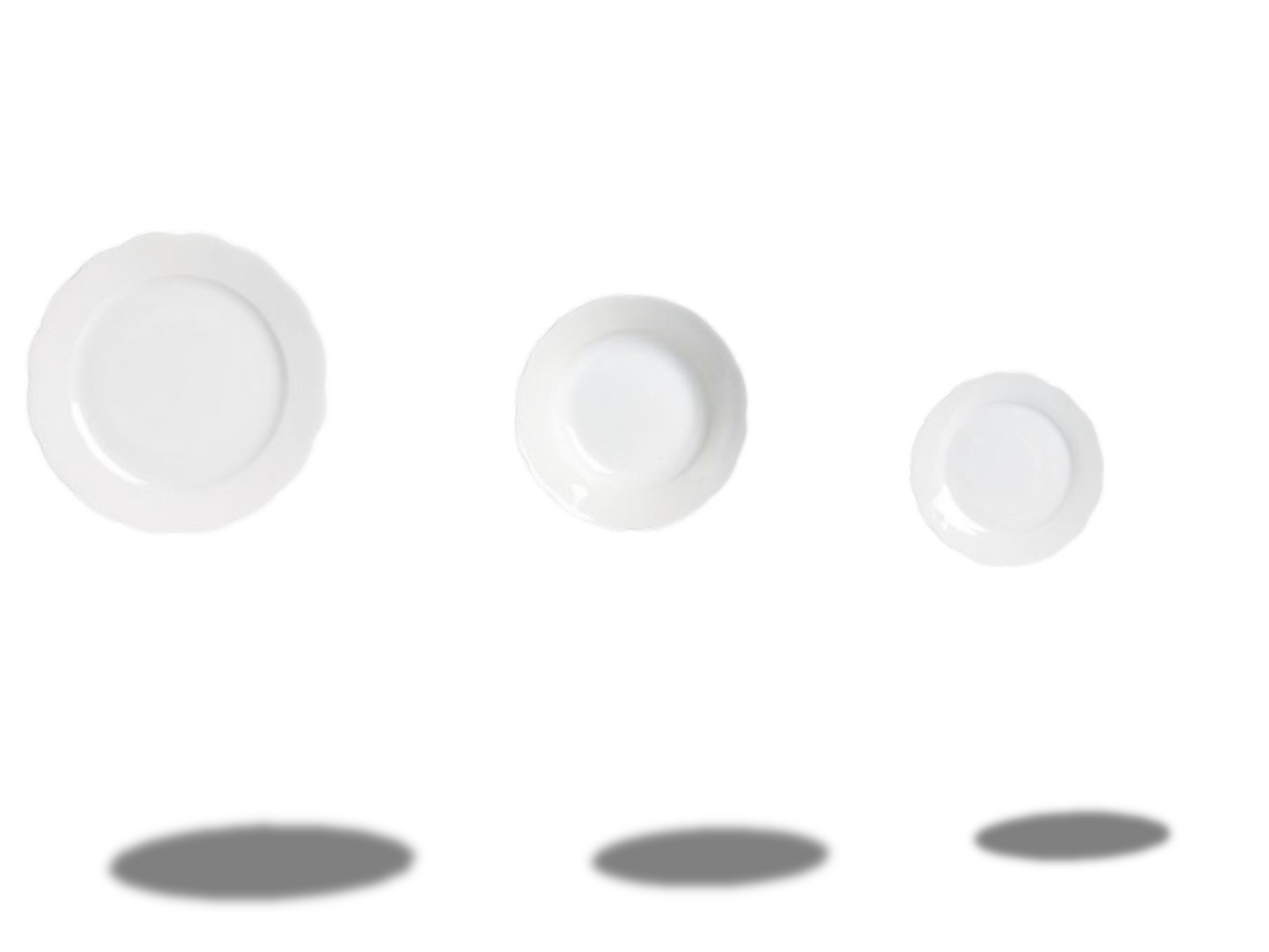 Set tavola 18 piatti fiore bianco