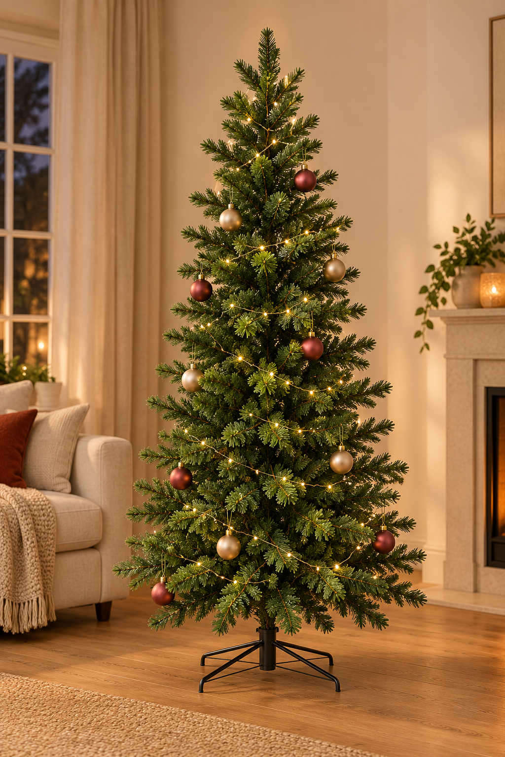 Albero di Natale artificiale Nevada alto 180 cm, 729 punte, PE e PVC