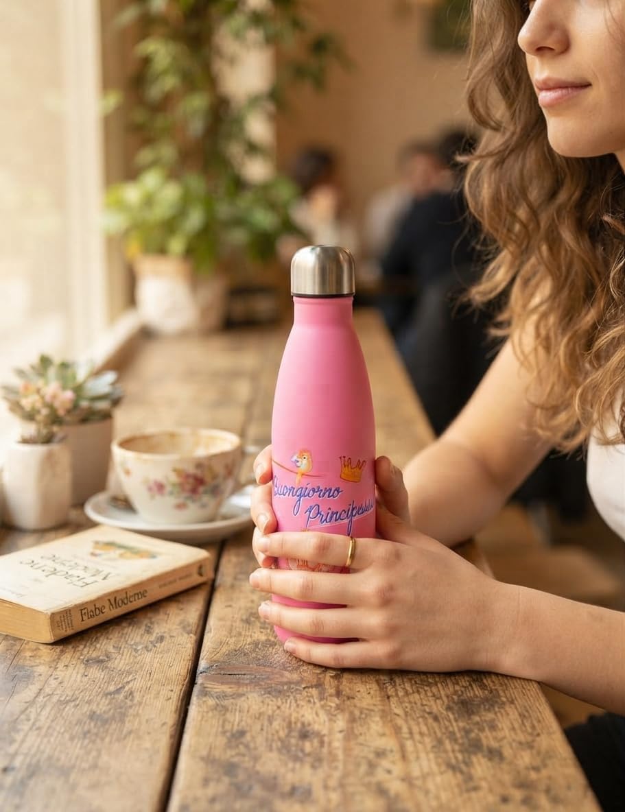 Bottiglia Termica Brandani 500 ml Rosa in Acciaio Inox con Chiusura Ermetica