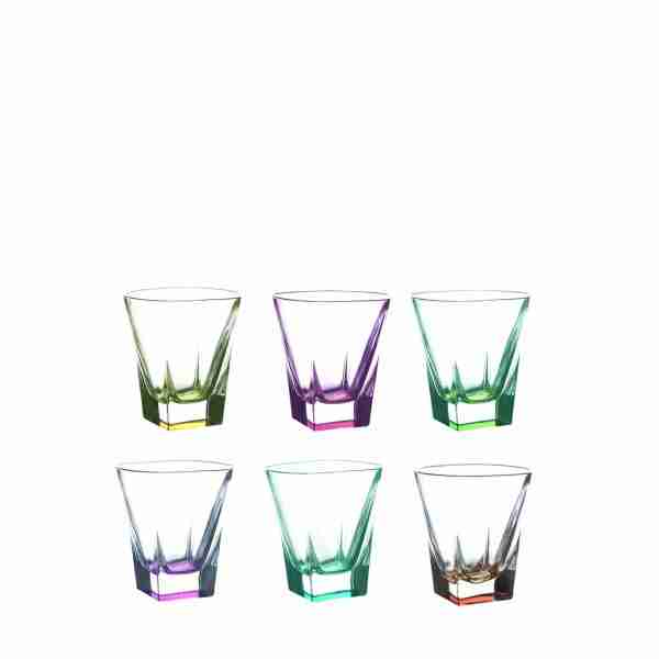 Set 6 bicchieri fusion liquore colorati - RCR