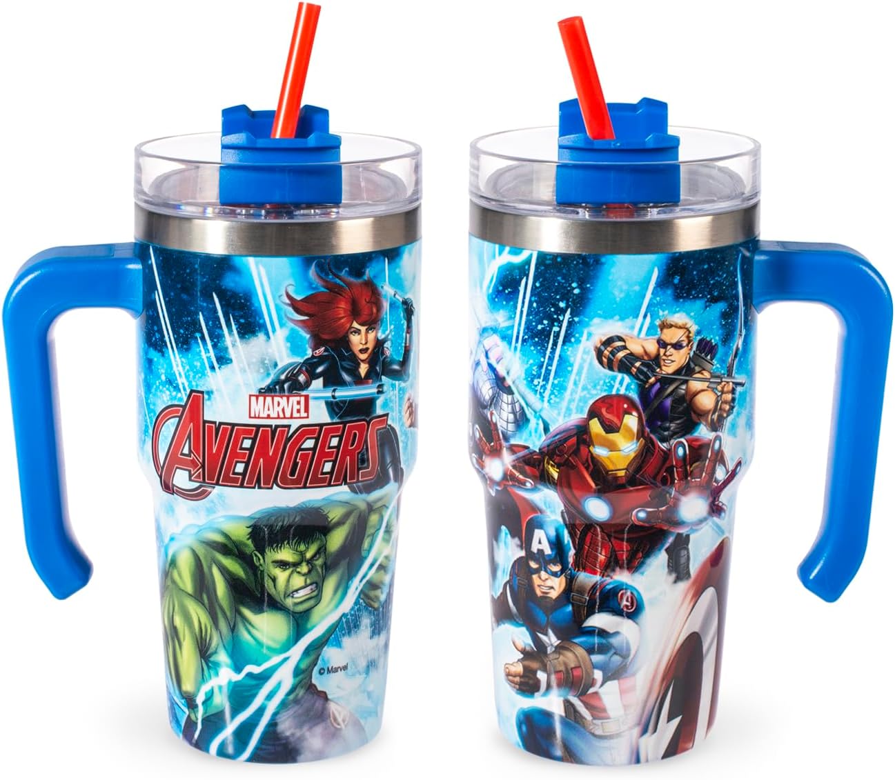 Tazza termica mug con cannuccia inox (600ml) MARVEL AVENGERSH&H