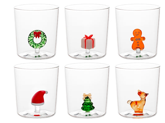 H&H Bicchiere Natalizio in Vetro Borosilicato 35 cl con Cerbiatto