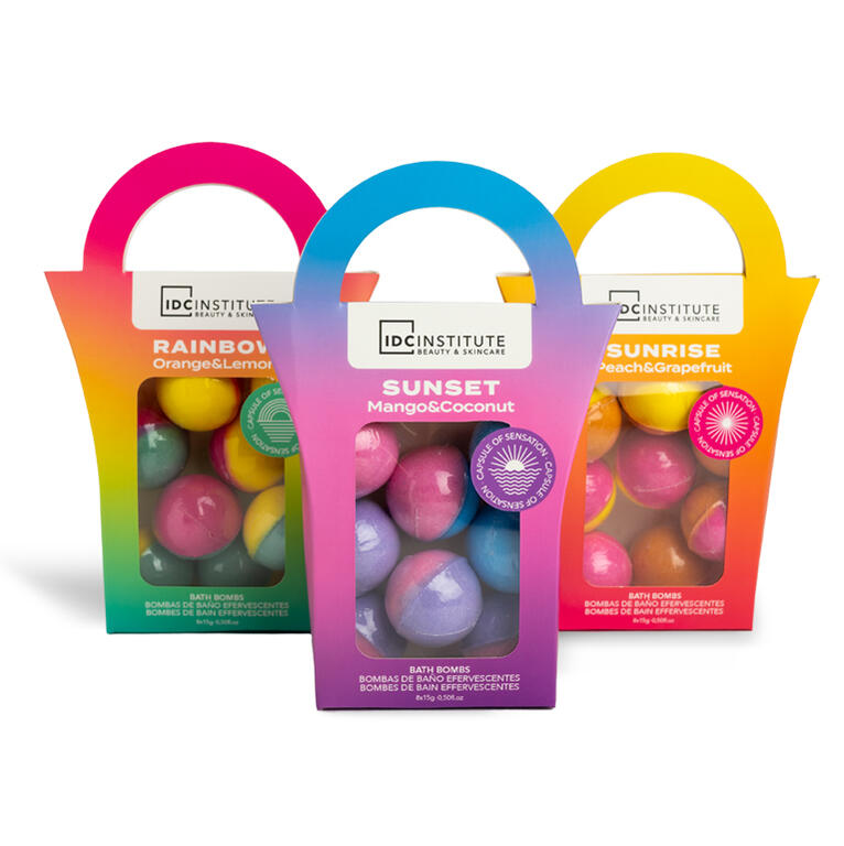 IDC - Set bombe da bagno Cocktail Sunset Mango & Coconut - 8 x 15 g