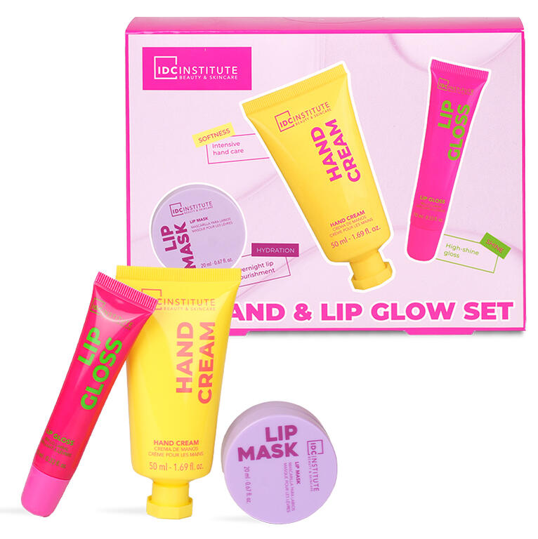 IDC - Set cura mani e labbra Glissy Radiant Essentials - 50 + 10 + 20 ml
