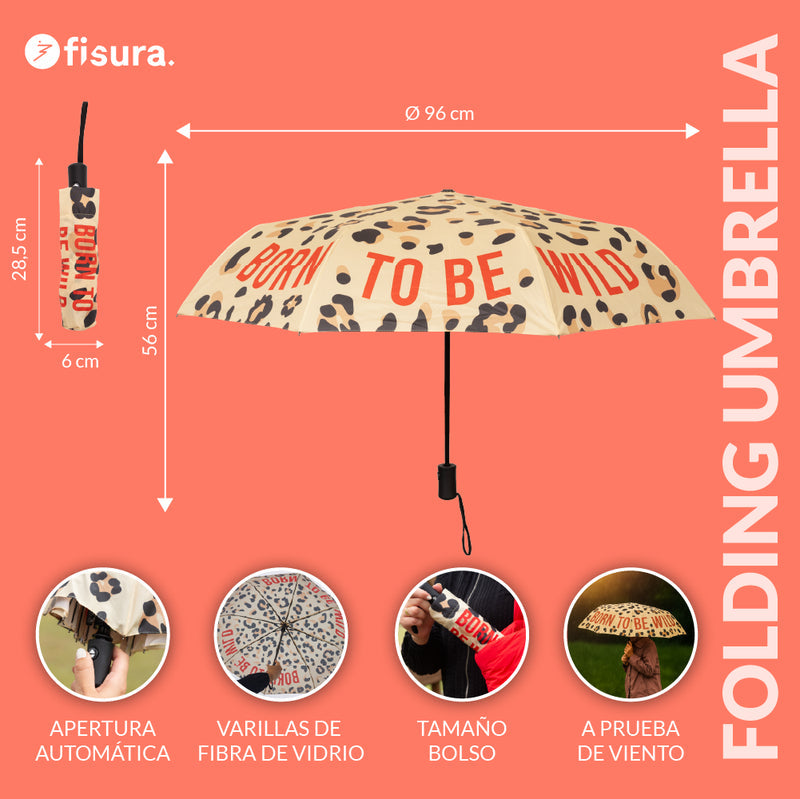 FISURA Ombrello pieghevole "Born to be wild"