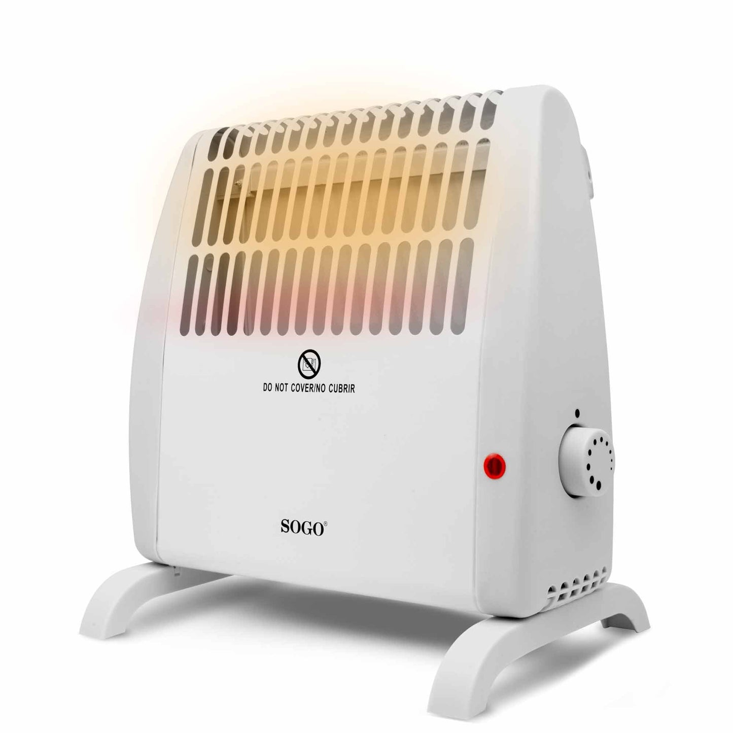 SOGO Mini riscaldatore bianco con termostato regolabile e protezione da surriscaldamento - 520w