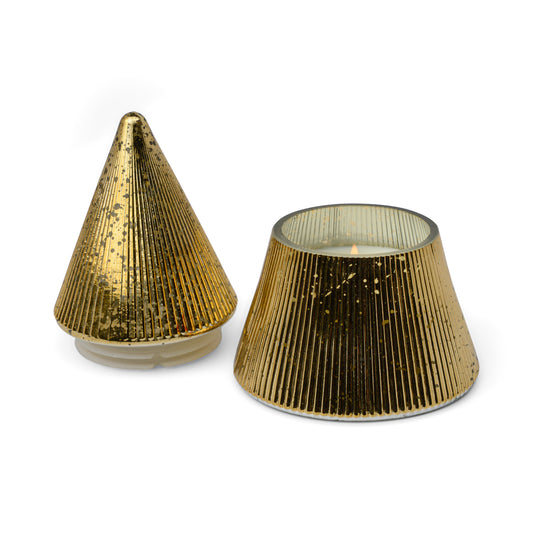 Candela "Cypress & Fir" 198g Albero Dorato a Strati (Gold Stacked Tree Candle)