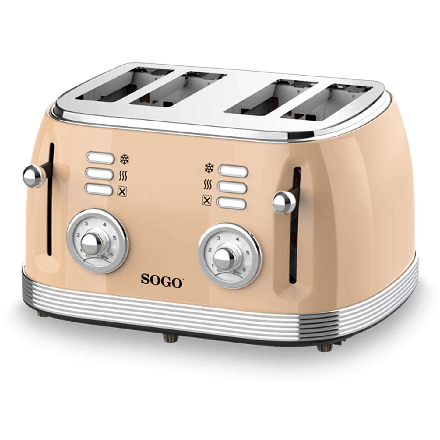 SOGO Tostapane retrò a 4 fette - colore beige - 1500w