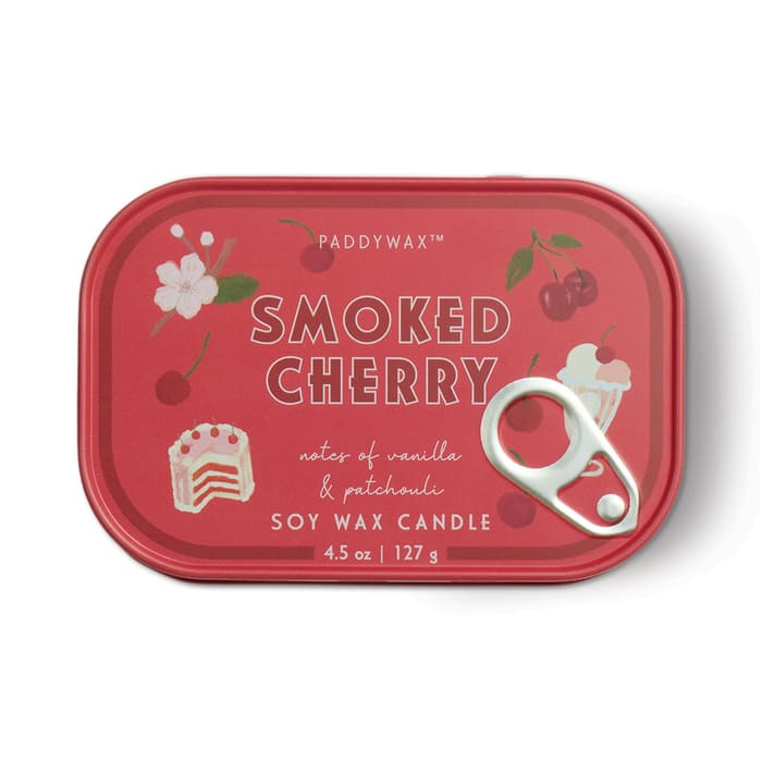 Candela in latta Bistro da 127 g (4,5 oz) con stampa a ciliegia - Ciliegia affumicata