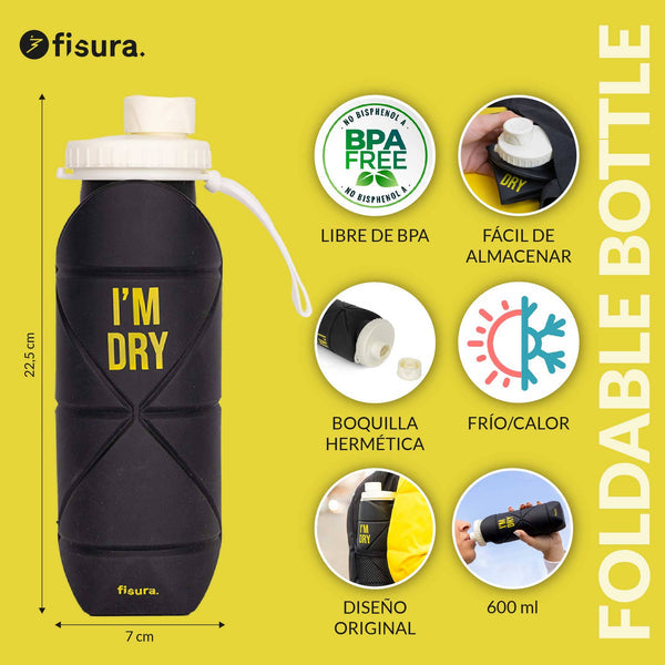 FISURA Bottiglia pieghevole con scritta "I'm dry"