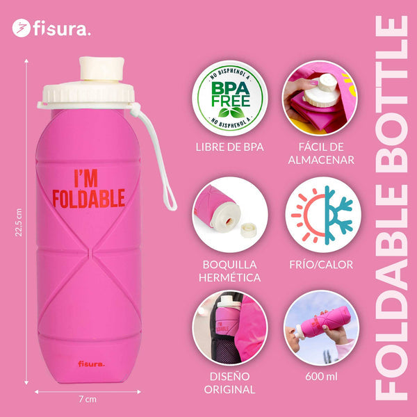 FISURA Bottiglia pieghevole con scritta "I'm foldable"