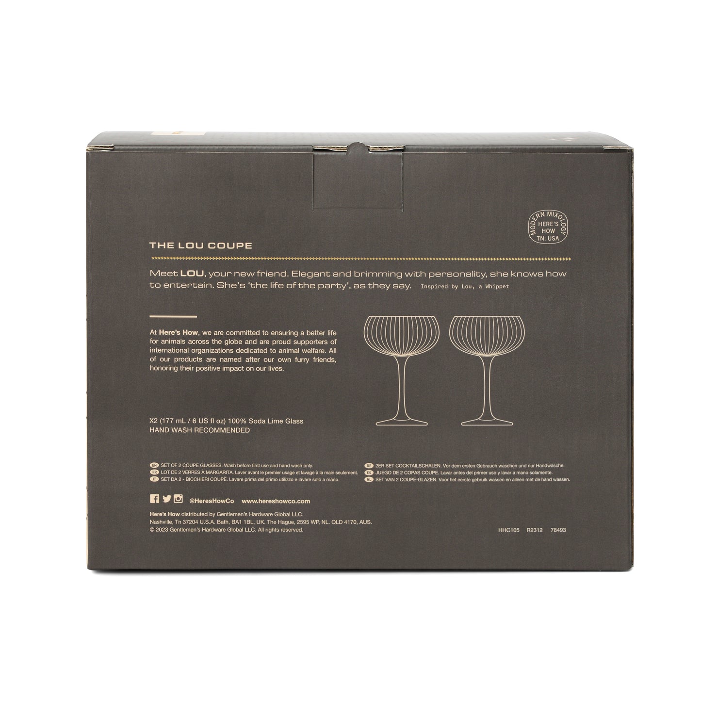 The Lou Bicchiere Coupe - Set da 2 Colore Fumo