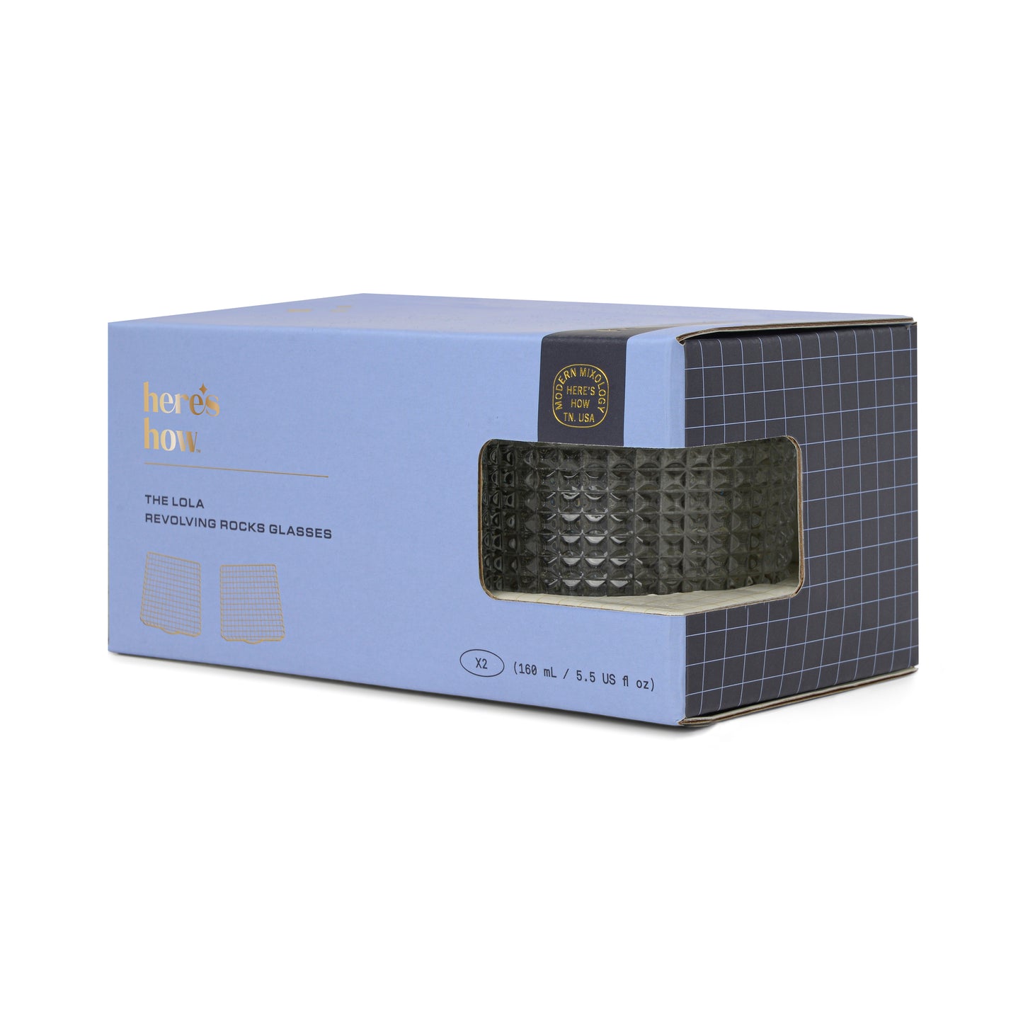 The Lola Revolving Rocks Glass - set da 2 bicchieri da whisky girevoli