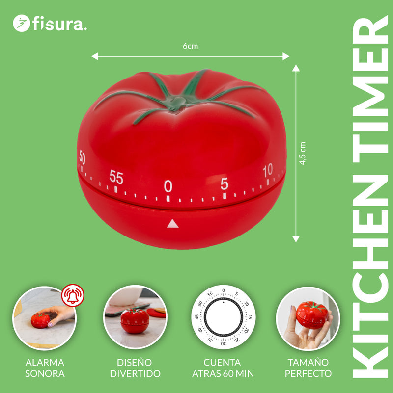 FISURA Timer da cucina a forma di pomodoro