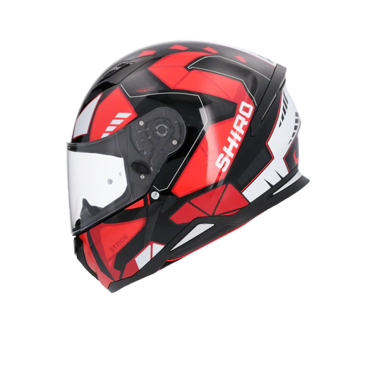 Shiro - Casco integrale Hunter Stage nero rosso lucido M