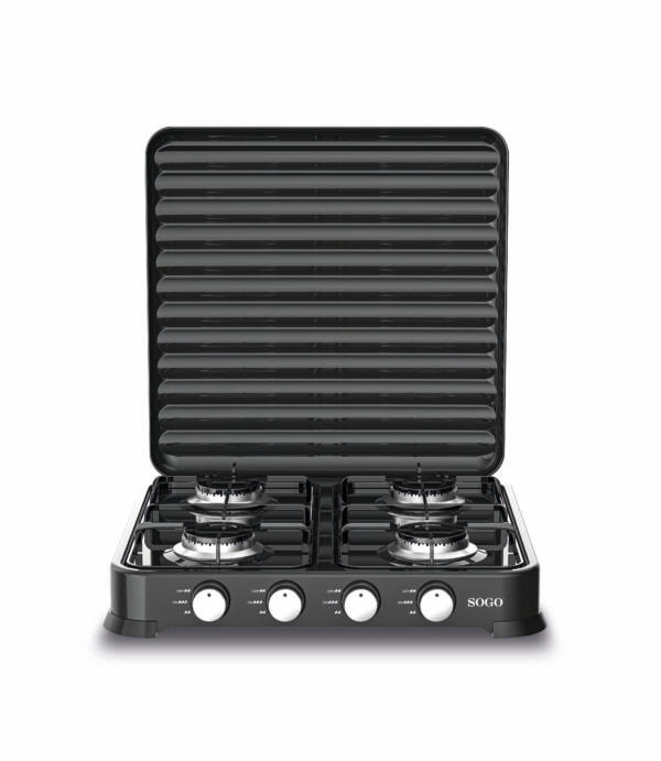 SOGO Piano cottura a gas 4 fuochi 4 x 103 mm - nero