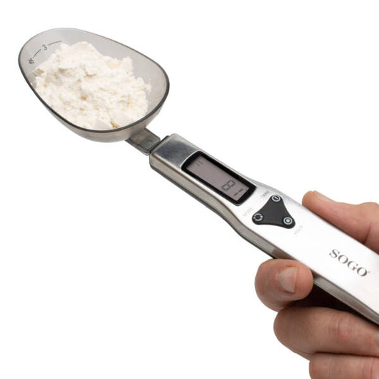 Bilancia Digitale a Cucchiaio da Cucina 300 g, Precisione 0,1 g, Display LCD, Cucchiaio Rimovibile Senza BPA, Funzione Tara e Spegnimento Automatico