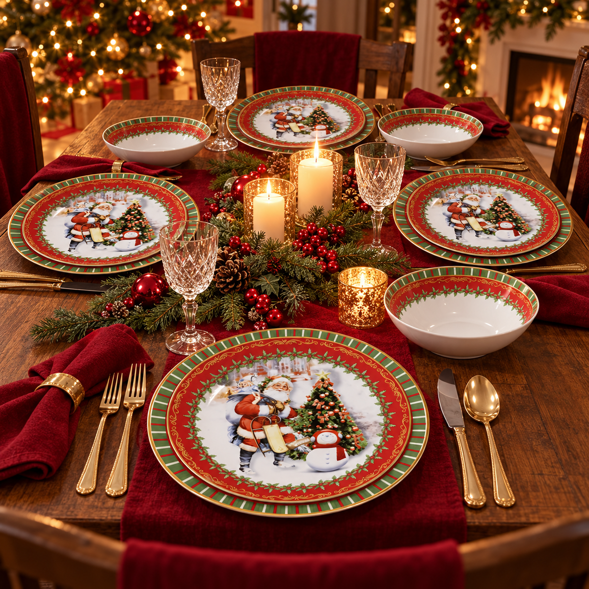 Servizio piatti natalizio Christmas Emotions, 18 pezzi per 6 persone