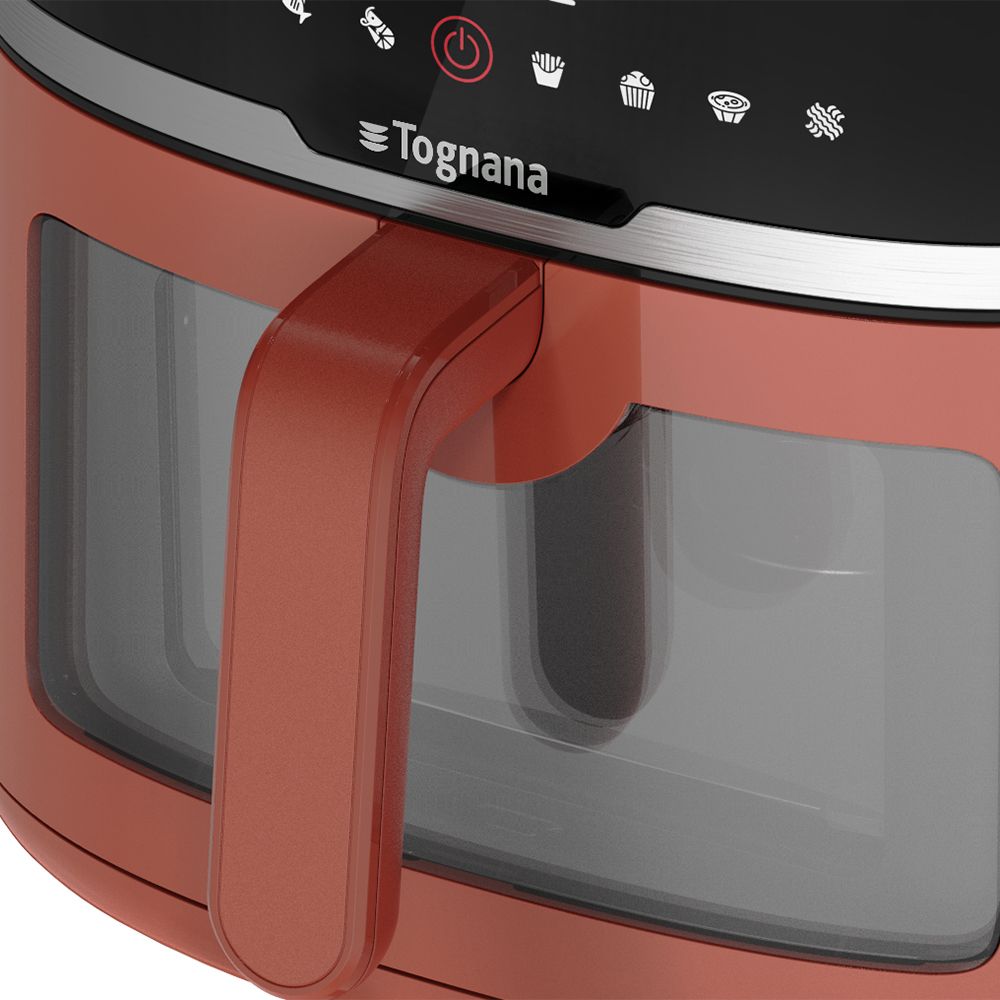 TOGNANA Friggitrice ad Aria 8,3 L Rosso Mela Plastica-Acciaio Rosso