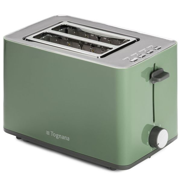 TOGNANA Tostapane Elettrico con Pinze Verde Salvia Plastica-Acciaio Inox Verde