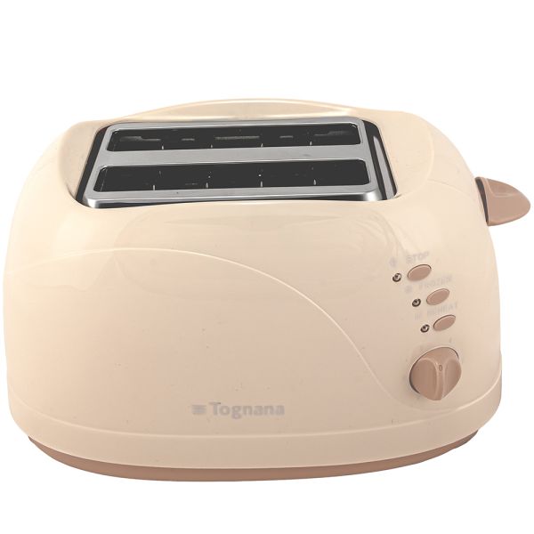 TOGNANA Tostapane Elettrico con Pinze Champagne Plastica-Acciaio Inox Beige