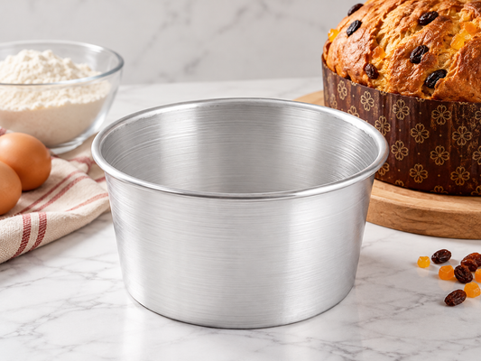 Stampo per Panettone Habi Pasticceria in Alluminio Ø 20 cm x H 12 cm - Stampo Rotondo per Dolci da Forno, Panettoni e Preparazioni di Pasticceria Habi