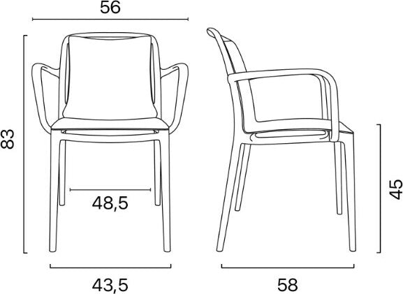 Set 6 poltrone Velair antracite