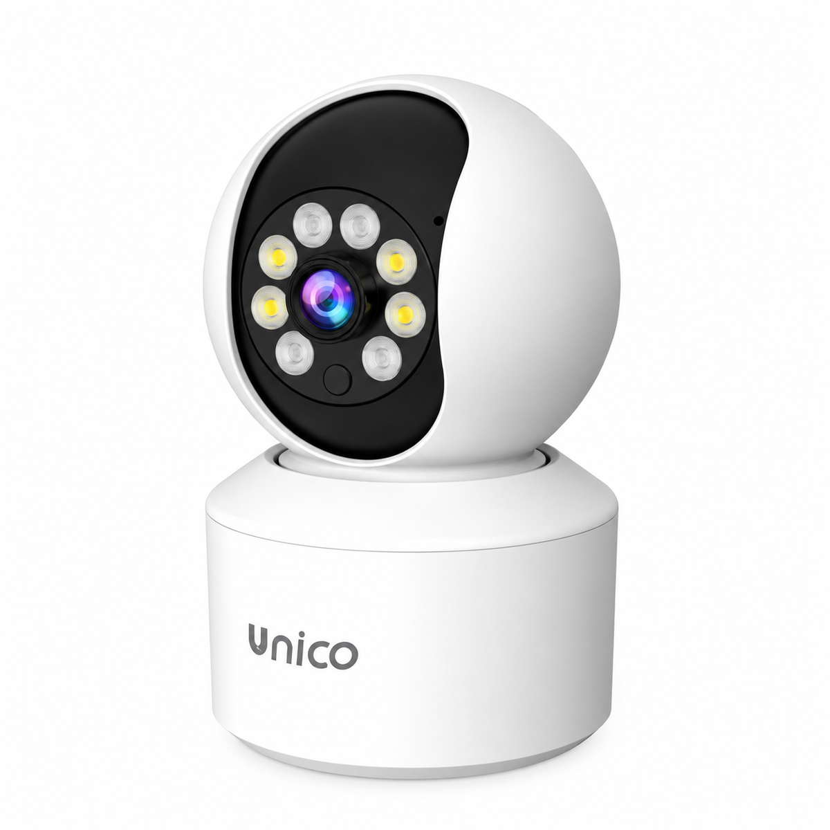 Unico CA5268 Telecamera di Sorveglianza da Interno con Doppia Illuminazione, Design Pupazzo di Neve, Cavo USB da 1 m, Bianca