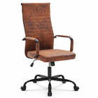 Sedia da Ufficio in Simil Pelle Industrial Poltrona Scrivania Girevole Base Nera