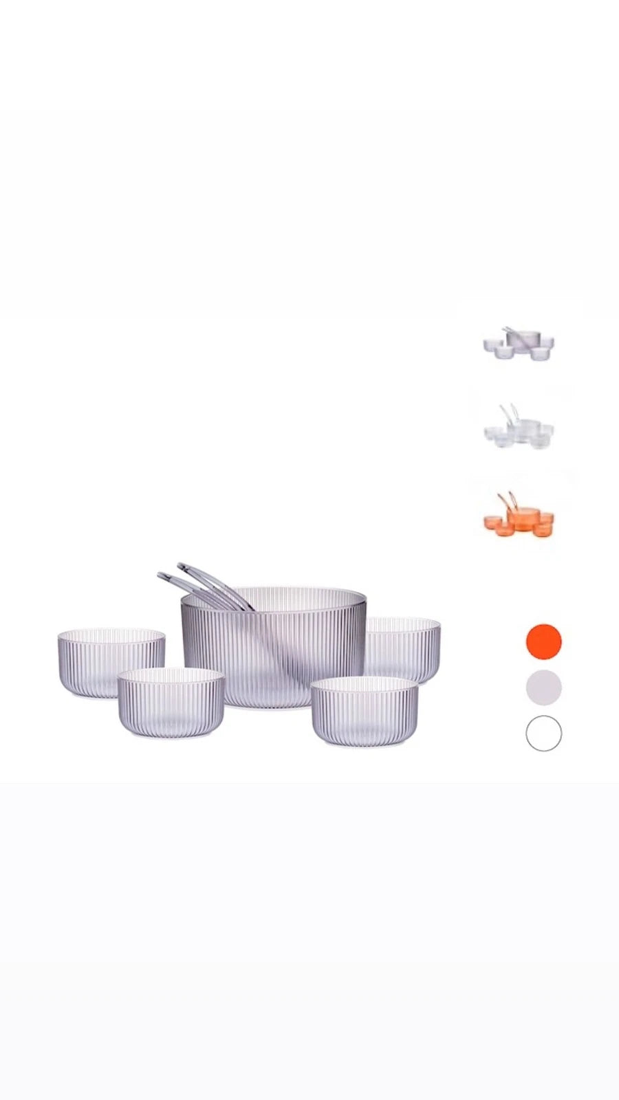 set 7 pz insalatiera, coppette, posate colori assH&H