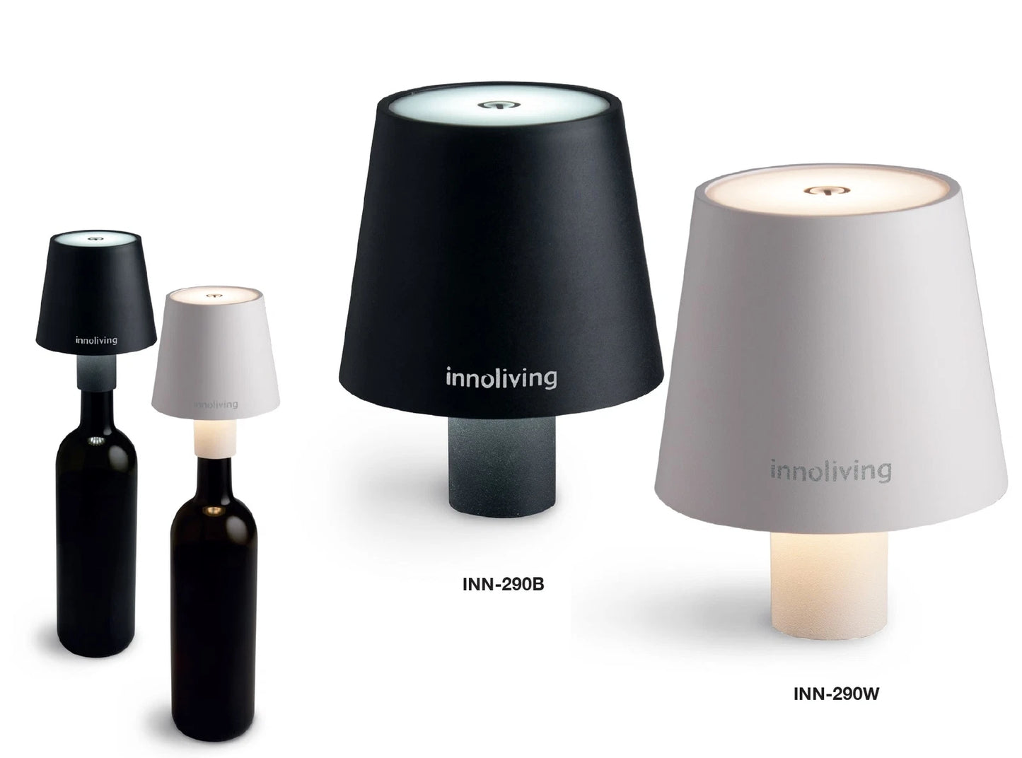 Innoliving - Lampada led per bottiglia - nera