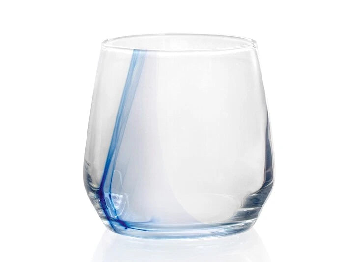 Set sei bicchieri breeze in vetro trasparente con sfumatura blu cl 37H&H