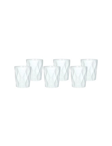 Set 6 bicchieri diamante bianco vetro