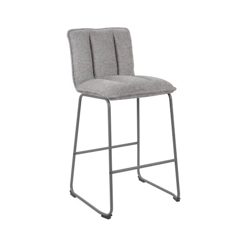GIGI SGABELLO IN POLIESTERE GRIGIO MEDIO CON BASE IN METALLO GRIGIA