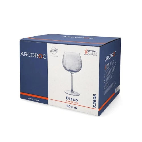 Arc - set 6 Bicchieri disco gin in vetro sonoro trasparente cl 60
