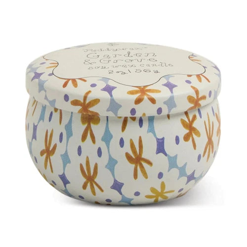 Candela in latta stampata Tulip da 56 g (2 oz) - Giardino e boschetto
