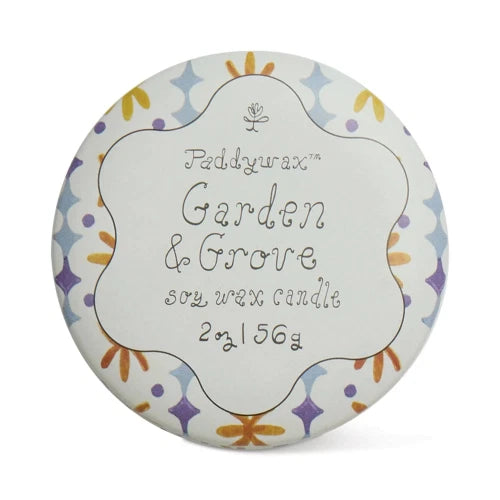 Candela in latta stampata Tulip da 56 g (2 oz) - Giardino e boschetto