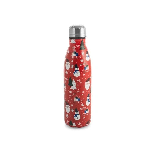 Bottiglia termica natale rossa in acciaio inox lt 0,5H&H