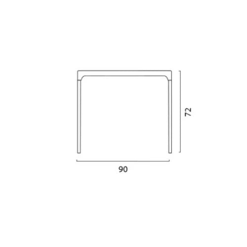 Tavolo Gruvyer 90x90 in polipropilene Antracite