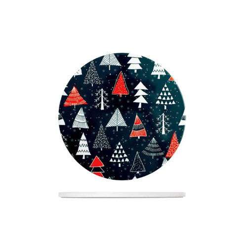 Sottopentola Natalizio in Ceramica Alberi fondo bluH&H